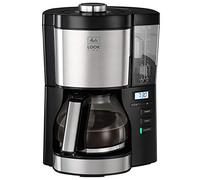 Melitta Look V Timer 1025-08, Cafetera Goteo, AromaSelector, Moderna, Cafetera Programable, Depósito de Agua Extraíble, Protección 3 en 1 Anti Cal, 1,25 Litros, 10 Tazas, Filtros 1x4, 1080W, Negro