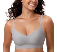 MELIWOO Sujetador sin Costuras sin Aros Invisible con Relleno para Mujer Gris Cuántico 85E