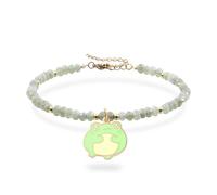 Melix Home Pulseras de piedra natural de rana, regalos para amigas, mujeres, hermanas, amistad, regalos divertidos, Medium, Acero inoxidable, No es una piedra preciosa