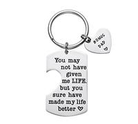 Melix Home Stepdad Keychain Regalos para papá que quizás no me hayas dado la vida, pero seguro que me has hecho la vida mejor Regalo para el padrastro