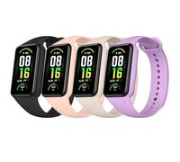 Meliya Bandas para Amazfit Band 7 correas, paquete de 4 correas de repuesto deportivas de silicona suave para Amazfit Band 7 Fitness & Health Tracker mujeres hombres (negro, luz de estrellas, arena