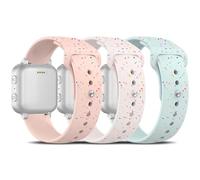 Meliya Paquete de 3 correas de silicona coloridas compatibles con Gizmo Watch 3 2 1/Gabb Watch 3 2 1/SyncUP/Cosmo JrTrack Kid Watch, correas suaves y transpirables de 20 mm para niños y niñas (rosa +