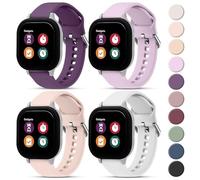 Meliya Paquete de 4 correas de silicona compatibles con Gizmo Watch 3 Adventure 3 2 1/Gabb Watch 3e 3 2 1/SyncUp Watch/Cosmo JrTrack Watch, correas de repuesto suaves de 20 mm (morado, violeta, rosa y
