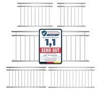 Melko Barandilla de balcón 90 x 128 cm, barandilla exterior, barandilla de acero inoxidable V2A