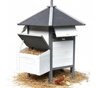 Melko Gallinero de 6 esquinas, 131 x 125 cm, gallinero de madera, gallinero con fieltro impermeable, incluye caja nido, para 5-8 gallinas