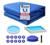 Melko Lámina solar para piscina, 1000 x 500 cm, cubierta para piscina para un almacenamiento eficiente del calor, lona solar con ojales, cubierta solar de PVC azul, lona térmica para piscinas