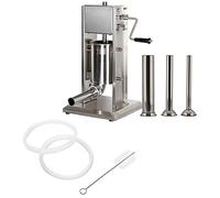 Melko Máquina para embutir salchichas de acero inoxidable, 7 L, con 2 velocidades, jeringa para salchichas, incluye 4 tubos de llenado