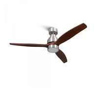 Mellerware - Ventilador de Techo con Mando a Distancia Brizy Bright | 30 W | 6 Velocidades | Ultra silencioso | 3 Aspas 132 de Diámetro | Función Verano-Invierno | Temporizador | LED | Darkwood