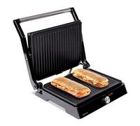 Mellerware -Parrilla Eléctrica Hotty!2200W, Revestimiento Antiadherente, Regulador Temperatura LED, Obertura 180º, Placas Adaptables, Superficie 29×46cm, Grill Acero Inoxidable, Libre PFOA,Multicolor