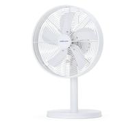 Mellerware Ventilador de Sobremesa Brizy Circle | 35W de Potencia | Oscilante | 3 Velocidades | 5 aspas metálicas 30 cm Diámetro | Aluminio | Caudal de aire fresco | Fácil transporte | Blanco