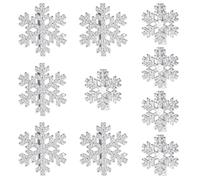 MELLIEX 10 Piezas Pinzas para el Pelo Navidad Copo de Nieve, Accesorios para el Pelo Niña de Navidad con Pinza para el Pelo de Brillantes para Niña Mujer（Plata）