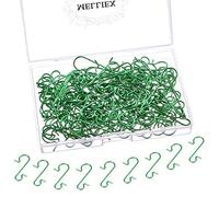 MELLIEX 120 Piezas Gancho de árbol Navidad Mini Ganchos Colgar Ganchos de Metal para Colgar Adornos de árboles de Navidad Bolas de Navidad (Verde)