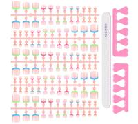 MELLIEX 120 Piezas Uñas Postizas para Pies Falsa Toenail Tips de Francesas Artificial Puntas con Limas para Mujeres, 12 Tamaños para Mujeres Niñas Manicura Nail Art