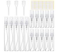 MELLIEX 15 Piezas Atomizador Vidrio Mini, Pulverizador Perfume Recargable Dispensador Portatil Perfume Bote de Spray Viaje Cristal, 3ml/5ml/10ml, Transparente