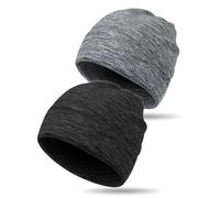 MELLIEX 2 Piezas Gorros Invierno para Hombre Mujer, Gorro de Forro Polar Beanie, Multifuncional Skull Cap para Actividades al Aire Libre como Correr, Ciclismo y Moto