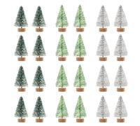 MELLIEX 24pcs Mini Arbolitos de Navidad Decorados, Mini Pino Arboles Pequeños para Decoración de Navidad Mesa Micro Paisaje (3 Colores)