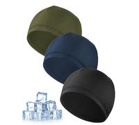 MELLIEX 3 Piezas Gorro para Hombre Mujer, Transpirable Seda Helada Running Skull Cap Multifuncional Gorro Bajo Casco para Ciclismo Moto