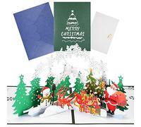 MELLIEX 3D Tarjetas de Navidad, Pop Up Tarjetas de Felicitación de Regalo Navidad con Sobres Christmas Greeting Card Postales