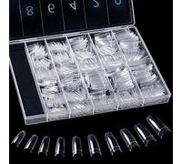 MELLIEX 500 Piezas Uñas Falsas Puntas de Uñas Artificiales Acrílico Transparente Francesas Uñas Falsas con Caja para Mujeres Niñas