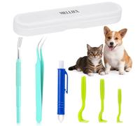 MELLIEX 6 Piezas Pinzas para Garrapatas, Gancho para Garrapatas Acero Inoxidable Eliminación de Garrapatas Segura Garrapatas Remover Kit para Humanos, Perros, Gatos