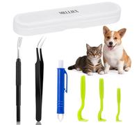 MELLIEX 6 Piezas Pinzas para Garrapatas, Gancho para Garrapatas Acero Inoxidable Eliminación de Garrapatas Segura Garrapatas Remover Kit para Humanos, Perros, Gatos