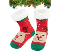 MELLIEX Calcetines Navidad Niño Termicos Navideños Calcetines Casa Borreguito Invierno Antideslizantes Gordos Patucos Niña Christmas Socks para Infante - L(5-7 años)