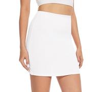 MELLIEX Enaguas para Mujer, Enaguas Minifalda Algodón Cortas Lencería Ropa Interior Elástica Media Combinación para Vestidos, Blanco