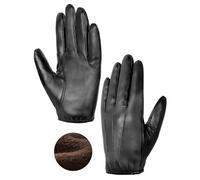 MELLIEX Guantes de Cuero Hombre, Moda Calentar Falso Cuero Guantes Pantalla Táctil Viento Prueba Mitones de Piel para Conducción al Aire Libre