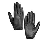 MELLIEX Guantes de Cuero Hombre, Moda Guantes Falso Cuero con Fino Forro Pantalla Tactil, Negro