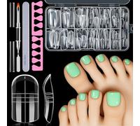 MELLIEX Moldes de Uñas para Pies, 130 Piezas Reutilizable Dual Nail Form con Pincel de Gel de Doble Cara Separador Dedos Pie y Lima