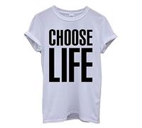 Mellor Design Choose Life - Camiseta unisex para hombre y mujer de los años 80, Blanco, M