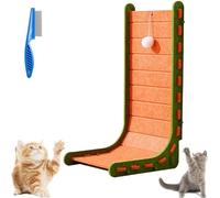 Mellowkin Cat Scratcher, 2025 New Triangular Vertical Integrated Scratching Board with Cat Bed, Wear-Resistant Non-Shedding Felt Cat Scratching Board for Indoor Cats (Orange,L Shape)