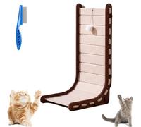 Mellowkin Cat Scratcher, 2025 New Triangular Vertical Integrated Scratching Board with Cat Bed, Wear-Resistant Non-Shedding Felt Cat Scratching Board for Indoor Cats (Khaki,L Shape)
