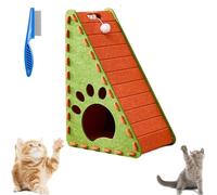 Mellowkin Cat Scratcher, 2025 New Triangular Vertical Integrated Scratching Board with Cat Bed, Wear-Resistant Non-Shedding Felt Cat Scratching Board for Indoor Cats (Orange,Triangle)