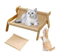 Mellowkin Cat Scratcher Couch, 2-In-1 Cat Scratch Lounge Couch Sofa with Durable Sisal Surface, Ergonomic Scratcher Bed for Indoor Pets to Relax, Play & Protect Furniture (Style A+Spare Pad)