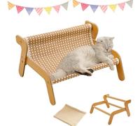 Mellowkin Cat Scratcher Couch, Cat Scratch Lounge Couch Sofa, Pet Wavy Rocker for Scratcher and Lounger, Gentle On Claws for Healthy Scratching and Relaxing (Rattan Mat)
