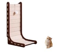 Mellowkin Cat Scratcher Felt, Mellowkin Cat Plush Ball Toy Scratcher fel, Triangular Vertical Integrated Scratching Board with Cat Bed, Felts for Indoor Cats Resting and Playing (Beige,L)