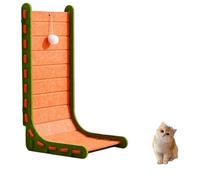 Mellowkin Cat Scratcher Felt, Mellowkin Cat Plush Ball Toy Scratcher fel, Triangular Vertical Integrated Scratching Board with Cat Bed, Felts for Indoor Cats Resting and Playing (Orange,L)