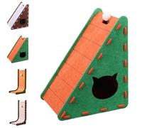 Mellowkin Cat Scratcher Felt, Triangular Vertical Integrated Scratching Board with Cat Bed, L Type Cat Scratching Pads Durable Easy to Clean and No Mess (CC)