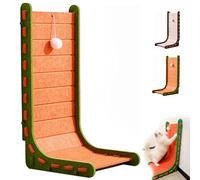 Mellowkin Cat Scratcher Felt, Triangular Vertical Integrated Scratching Board with Cat Bed, L Type Cat Scratching Pads Durable Easy to Clean and No Mess (Orange,A-L)