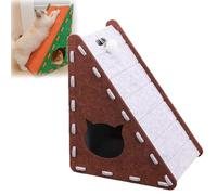 Mellowkin Cat Scratcher, Mellowkin Cat Scratcher Felt, Triangular Vertical Integrated Scratching Board with Cat Bed, Felt Material, Wear-Resistant and Non-Shedding Cat Toy (Style F)