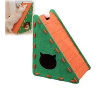 Mellowkin Cat Scratcher, Mellowkin Cat Scratcher Felt, Triangular Vertical Integrated Scratching Board with Cat Bed, Felt Material, Wear-Resistant and Non-Shedding Cat Toy (Style E)