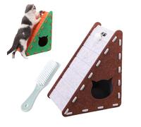 Mellowkin Cat Scratcher, Triangular Vertical Cat Scratching Board, Mellowkin FeltCat Scratcher with Plush Ball Toy & Felt Material CatBed, Durable Scratching Board Easy to Clean for Indoor (Style-B)
