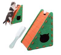 Mellowkin Cat Scratcher, Triangular Vertical Cat Scratching Board, Mellowkin FeltCat Scratcher with Plush Ball Toy & Felt Material CatBed, Durable Scratching Board Easy to Clean for Indoor (Style-A)