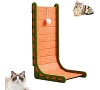 Mellowkin Cat Scratcher, Triangular Vertical Integrated Scratching Board with Cat Bed, Durable Easy to Clean Cats Scratching Pads (Orange-Large)