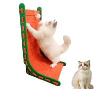 Mellowkin Cat Scratching Board Felt Vertical, Vertical Felt Cat Scratcher, Mellowkin Cat Scratcher, L Type Scratching Pads Durable Easy to Clean and No Mess (L Orange Green)