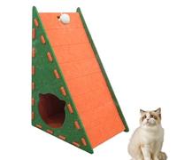 Mellowkin Cat Scratching Board Felt Vertical, Vertical Felt Cat Scratcher, Mellowkin Cat Scratcher, L Type Scratching Pads Durable Easy to Clean and No Mess (Triangle Orange Green)
