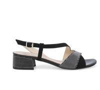 Melluso Sandalo Donna Comodo in Pelle Nero e Antracite k35157z 38