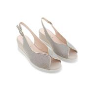 Melluso Sandalo Donna Comodo in Tessuto Platino r80335z 41