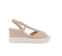 Melluso Sandalo Donna con Zeppa Comoda in Pelle Beige r80547q 35